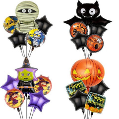5pcs Halloween Balloons Pumpkin Bat Mummy Witch Castle Decor