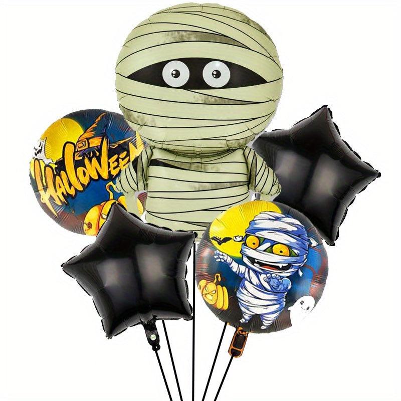 5pcs Halloween Balloons Pumpkin Bat Mummy Witch Castle Decor