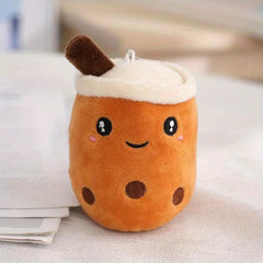 Fruit Milk Tea Cup Toy Plush Doll Keychain Souvenir Bag Charm