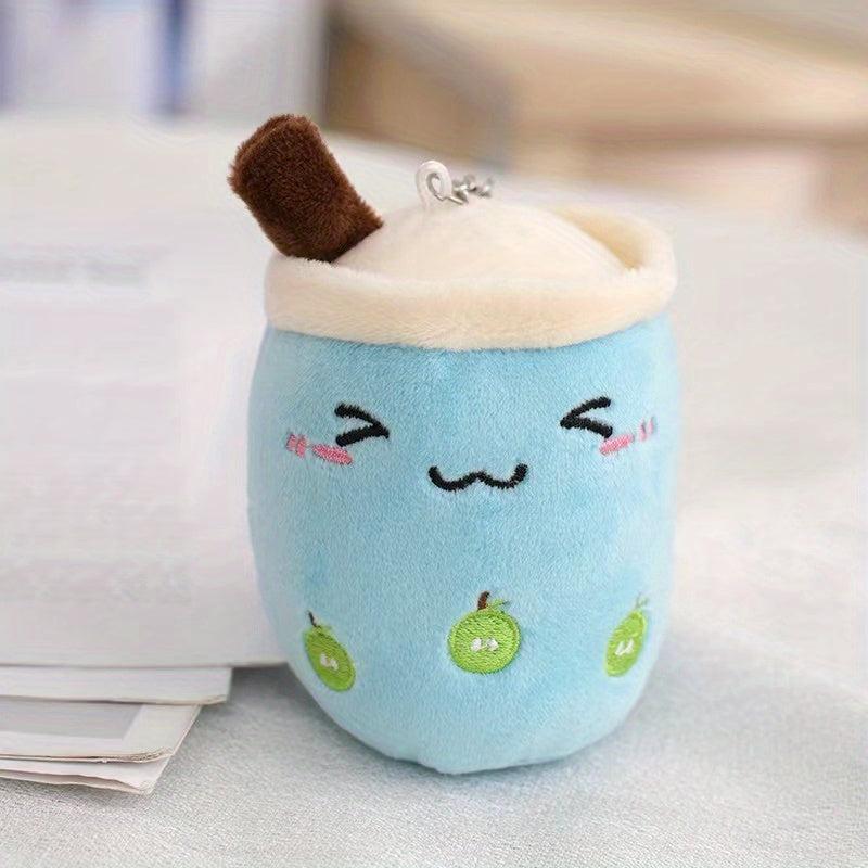 Fruit Milk Tea Cup Toy Plush Doll Keychain Souvenir Bag Charm