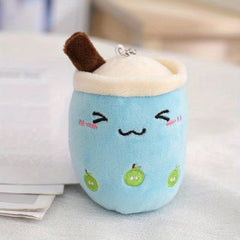 Fruit Milk Tea Cup Toy Plush Doll Keychain Souvenir Bag Charm