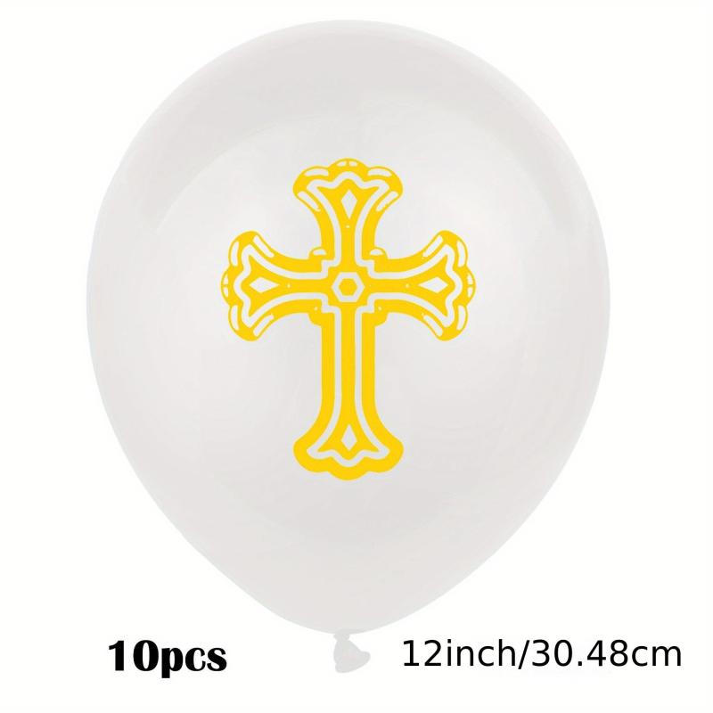 Cross Latex Balloon Baptism Birthday Decoration