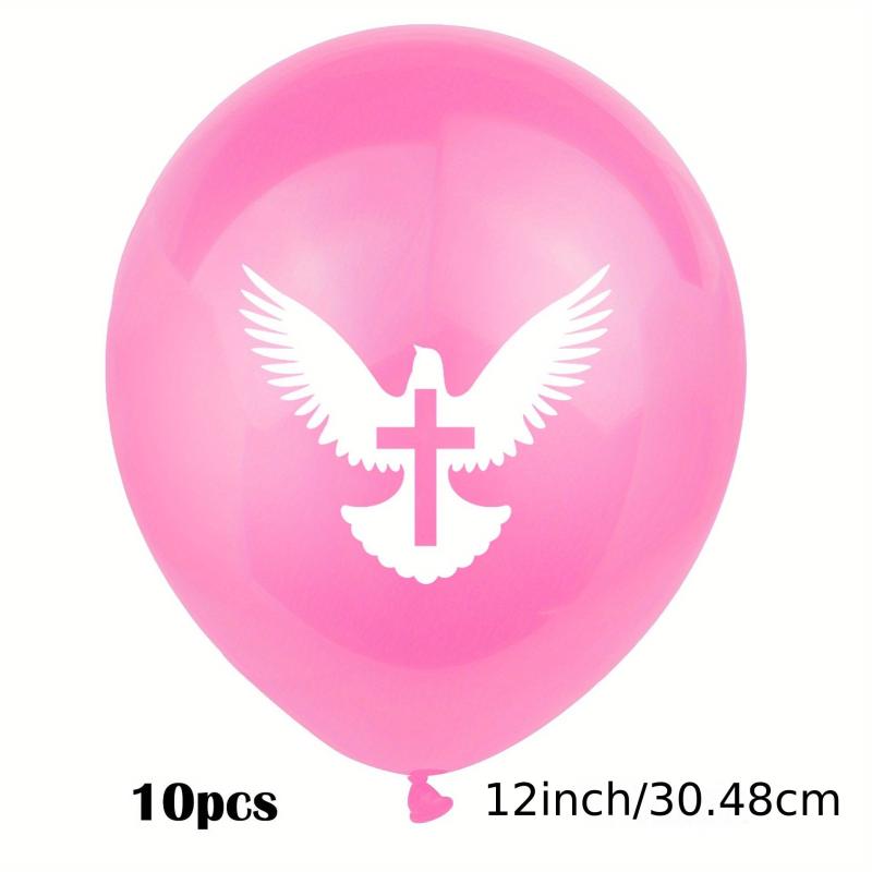 Cross Latex Balloon Baptism Birthday Decoration