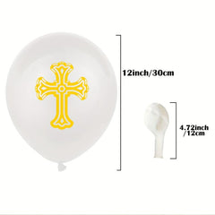Cross Latex Balloon Baptism Birthday Decoration