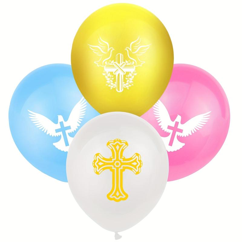 Cross Latex Balloon Baptism Birthday Decoration