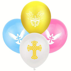 Cross Latex Balloon Baptism Birthday Decoration