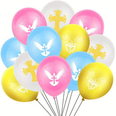 Cross Latex Balloon Baptism Birthday Decoration