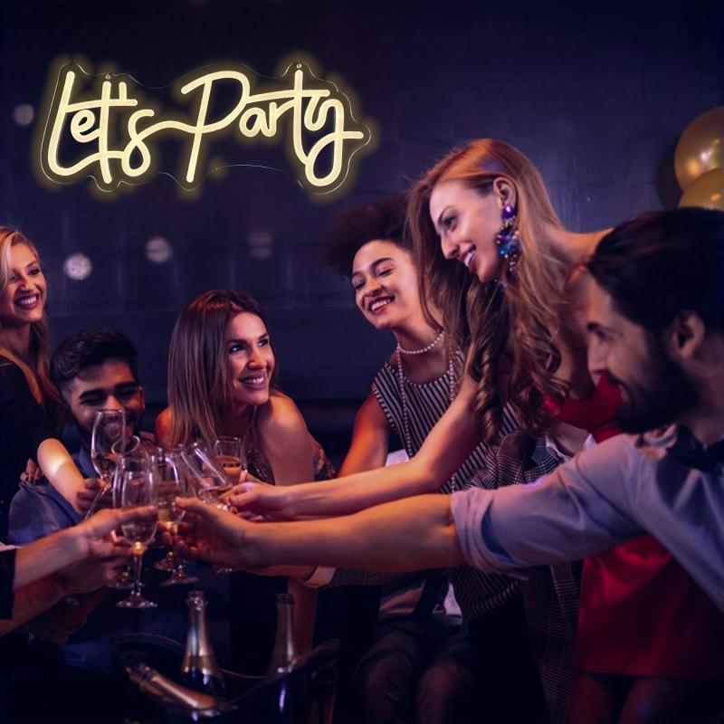 Let's Party Neon Sign USB Connection Wall Decor Home Bar Decor