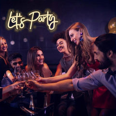 Let's Party Neon Sign USB Connection Wall Decor Home Bar Decor