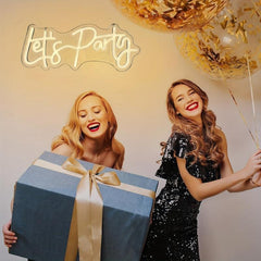 Let's Party Neon Sign USB Connection Wall Decor Home Bar Decor