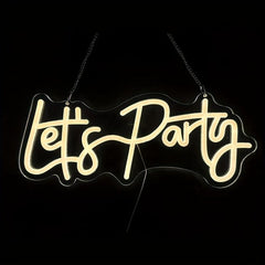 Let's Party Neon Sign USB Connection Wall Decor Home Bar Decor