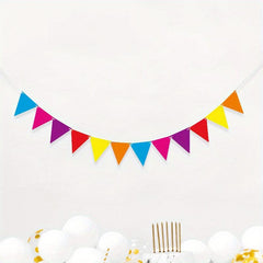 3pcs Rainbow Pennant Banner Garland Multicolor Bunting Felt Fabric Pennant