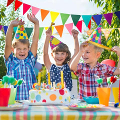 3pcs Rainbow Pennant Banner Garland Multicolor Bunting Felt Fabric Pennant