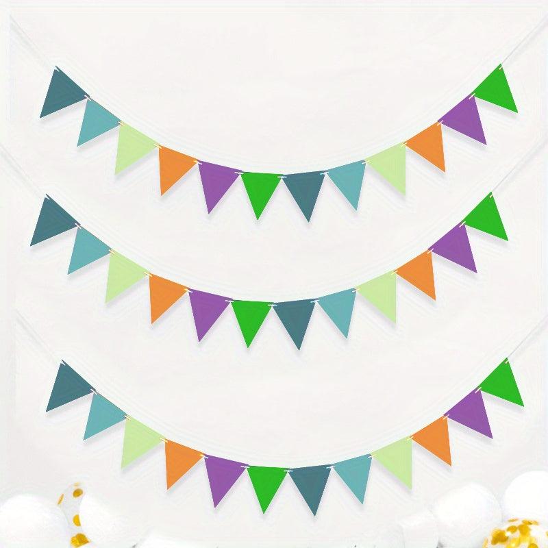 3pcs Rainbow Pennant Banner Garland Multicolor Bunting Felt Fabric Pennant