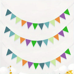3pcs Rainbow Pennant Banner Garland Multicolor Bunting Felt Fabric Pennant