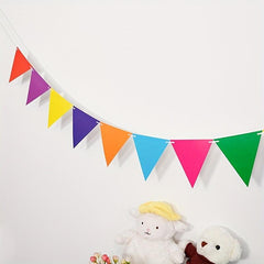 3pcs Rainbow Pennant Banner Garland Multicolor Bunting Felt Fabric Pennant