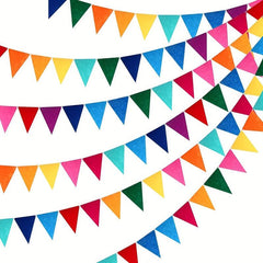 3pcs Rainbow Pennant Banner Garland Multicolor Bunting Felt Fabric Pennant