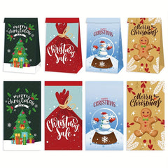 12pcs Merry Christmas Paper Bags - Party Decor
