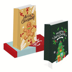 12pcs Merry Christmas Paper Bags - Party Decor