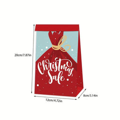 12pcs Merry Christmas Paper Bags - Party Decor