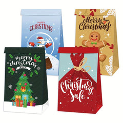 12pcs Merry Christmas Paper Bags - Party Decor