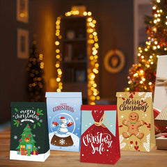 12pcs Merry Christmas Paper Bags - Party Decor
