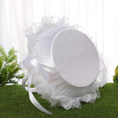 Large Bamboo Flower Girl Basket Chinese Wedding Props Sprinkle Lace Macrame