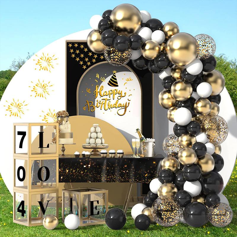 Golden Birthday Party Decorations Balloon Arch Garland Kit For Anniversary