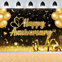 Happy Anniversary Banner Backdrop 7x5ft for Wedding Decorations
