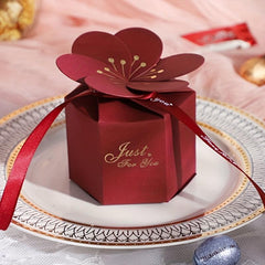 10pcs Solid European Petal Wedding Candy Box