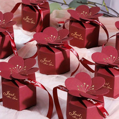 10pcs Solid European Petal Wedding Candy Box