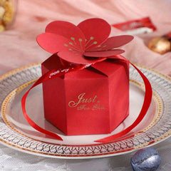 10pcs Solid European Petal Wedding Candy Box