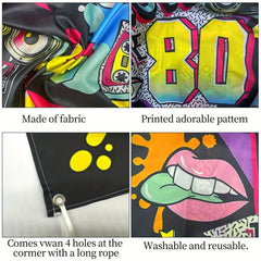 80's Party Banner Decorations Photo Booth Backdrop To the 1980s Hip Hop Sign