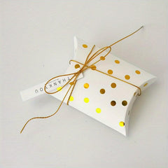 50pcs Small Bronzing Pillow Boxes for Christmas Wedding Treat Goodies