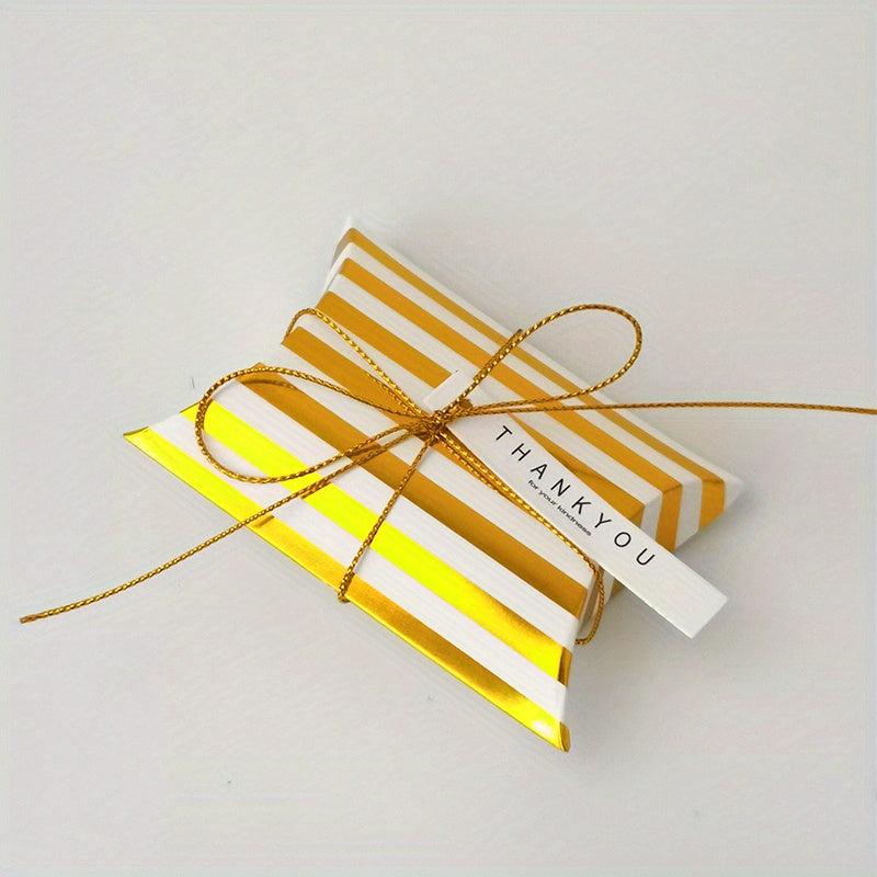 50pcs Small Bronzing Pillow Boxes for Christmas Wedding Treat Goodies