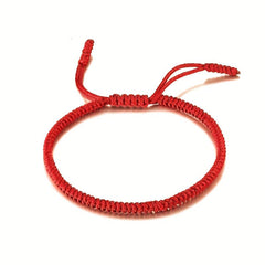 Adjustable Cord Rope Red Bracelet for Protection and Luck