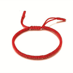Adjustable Cord Rope Red Bracelet for Protection and Luck