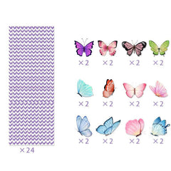 24pcs Butterfly Plastic Straws for Party Decoration Birthday and Crafts