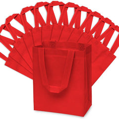 12pcs Red Gift Bags with Handles for Shopping and Events