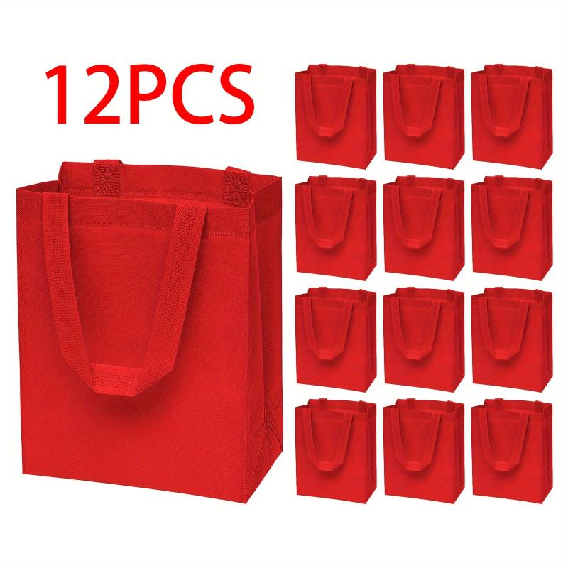 12pcs Red Gift Bags with Handles for Shopping and Events