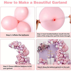 Butterfly Confetti Balloon Garland Set - Pink Purple Balloons with Glitter