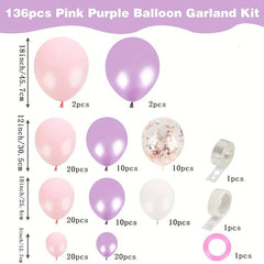 Butterfly Confetti Balloon Garland Set - Pink Purple Balloons with Glitter