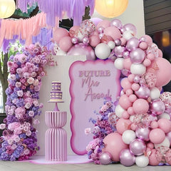 Butterfly Confetti Balloon Garland Set - Pink Purple Balloons with Glitter