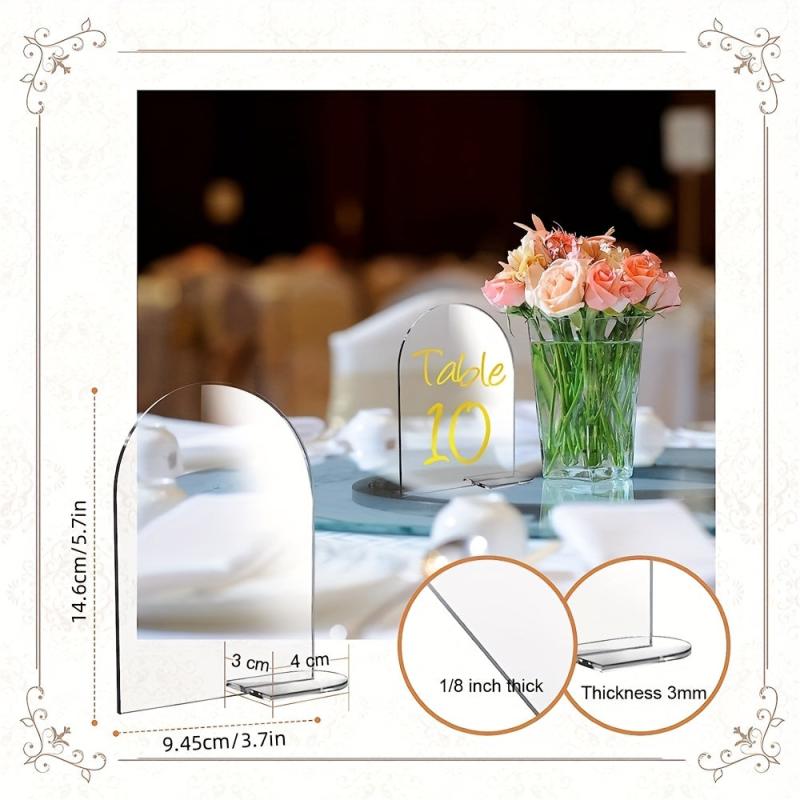 10-20pcs Acrylic Shelf Arched Blank Plate Clear Card Wedding DIY Home Decor