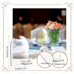 10-20pcs Acrylic Shelf Arched Blank Plate Clear Card Wedding DIY Home Decor