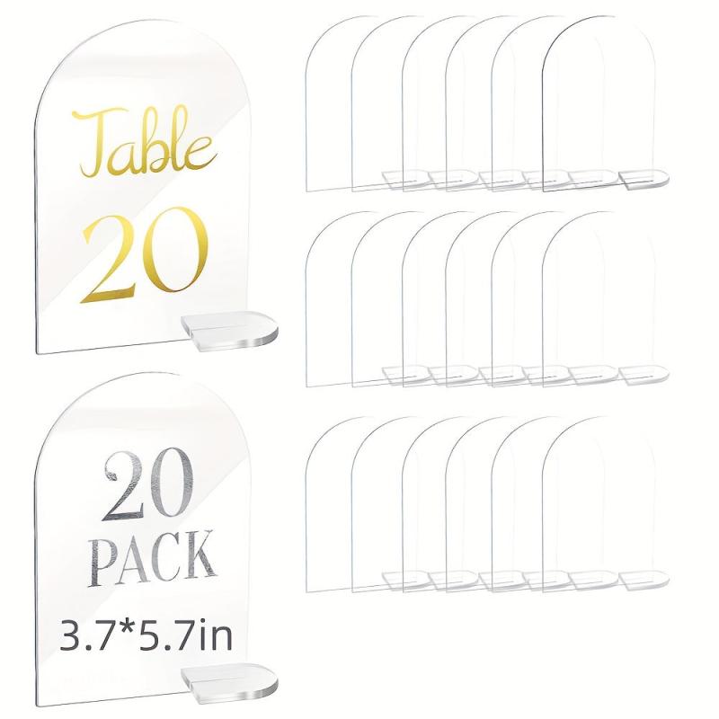 10-20pcs Acrylic Shelf Arched Blank Plate Clear Card Wedding DIY Home Decor