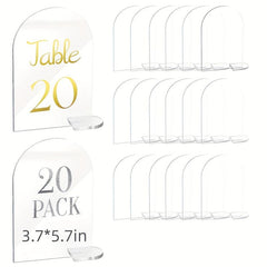 10-20pcs Acrylic Shelf Arched Blank Plate Clear Card Wedding DIY Home Decor