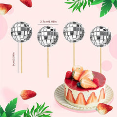 12pcs Fun & Festive Birthday Cake Decorations Disco Mirror Reflective Balls