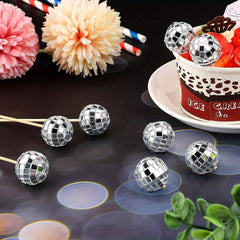 12pcs Fun & Festive Birthday Cake Decorations Disco Mirror Reflective Balls