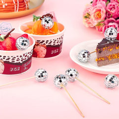 12pcs Fun & Festive Birthday Cake Decorations Disco Mirror Reflective Balls